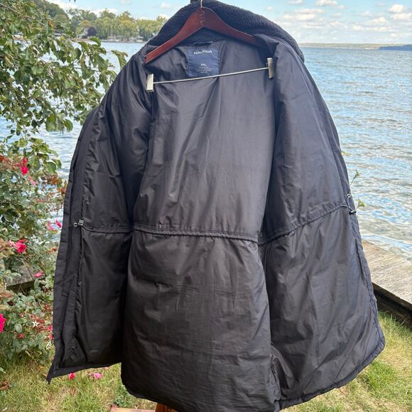 Nautica Insulated Winter Parka with Hood & 4 Pockets, True Black Men's XXL - Picture 8 of 15